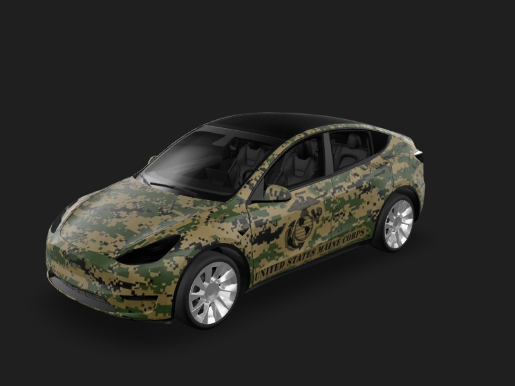 陆战Y魂 Tesla Model Y wrap - 美国海军陆战队 车身涂装...