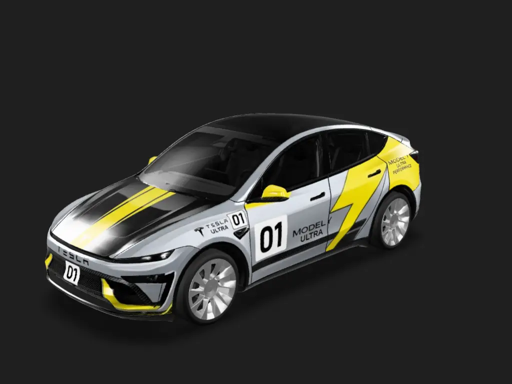 超Y型格 Tesla Model Y 焕新版 wrap - 参考Su7 Ultra生成，车标使用特斯拉...