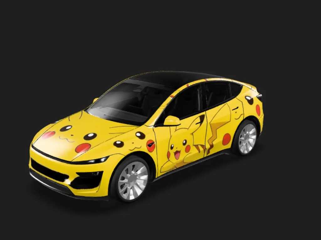 皮卡丘电驰 Tesla Model Y 焕新版 wrap - 宠物小精灵比卡丘的主题...