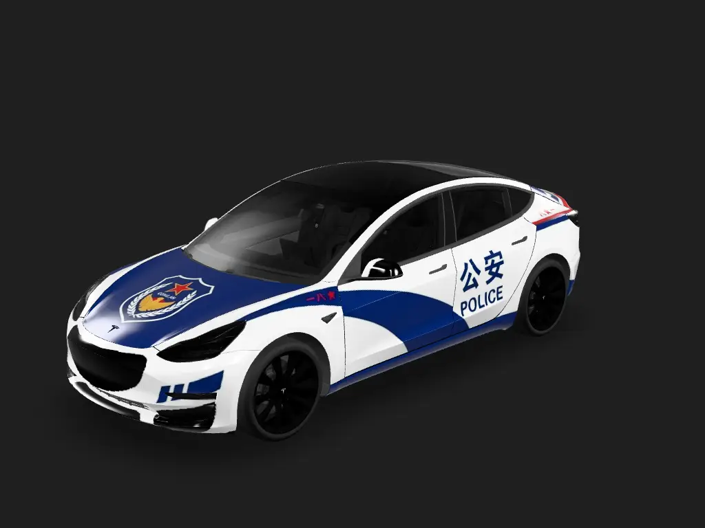警车风暴 Tesla Model 3 wrap - 中国警车涂装...