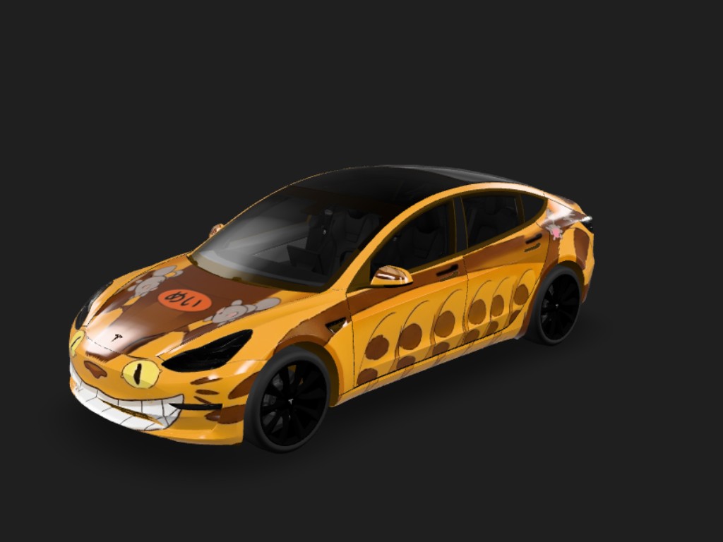 貓巴士 Tesla Model 3 wrap - DIY Sticker...