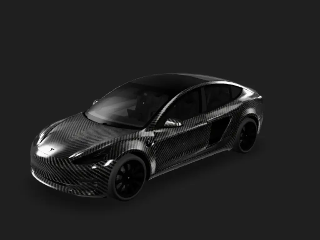 极致碳纤 Tesla Model 3 wrap - 纯碳纤维...