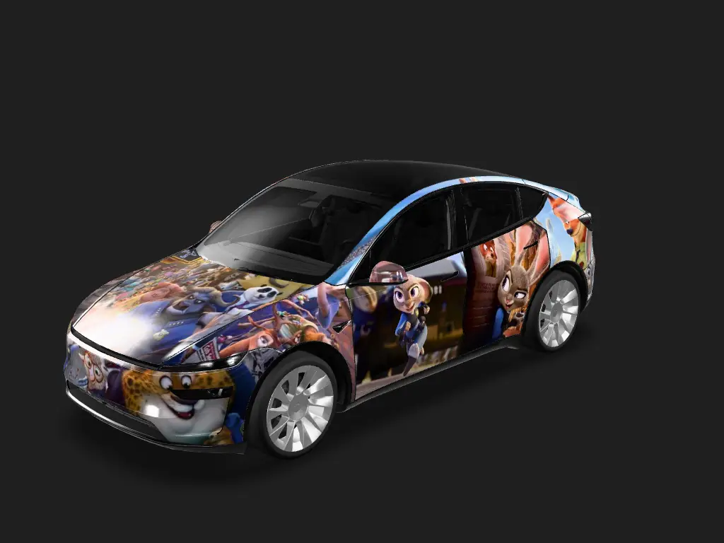 疯狂动物城 Tesla Model Y 焕新版 wrap - DIY Sticker...