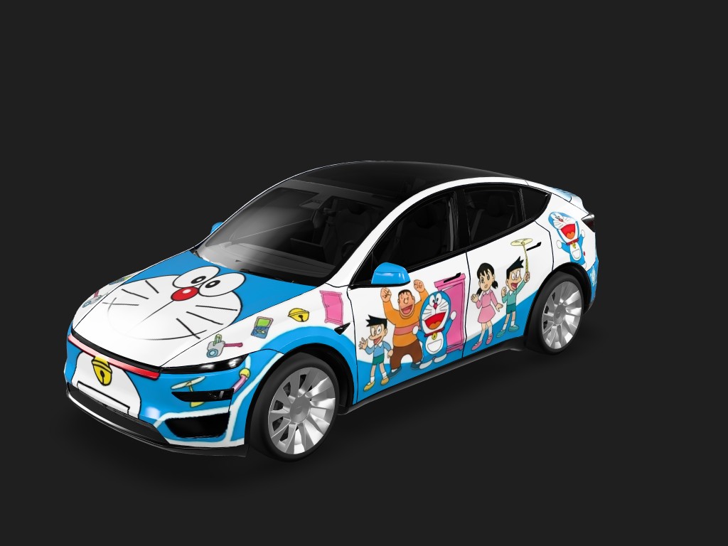 机器猫主题风 Tesla Model Y 焕新版 wrap - 机器猫主题...