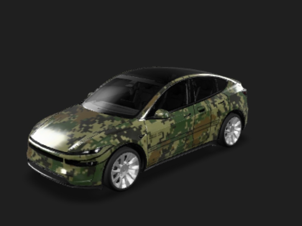迷彩战甲 Tesla Model Y 焕新版 wrap - 军车，迷彩...