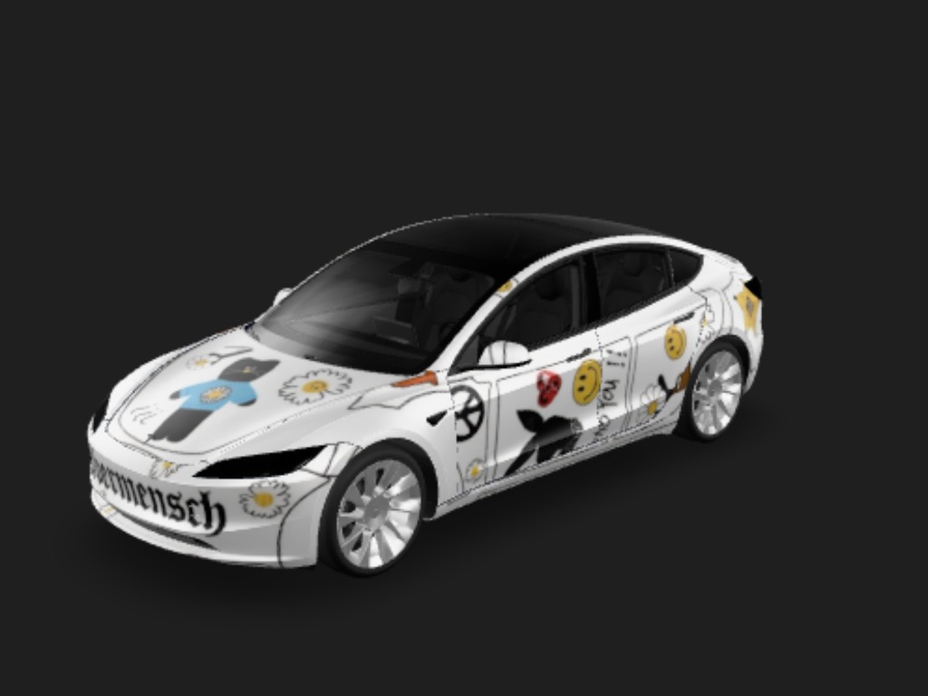 DIY Sticker Tesla Model 3 焕新版 wrap - DIY Sticker...