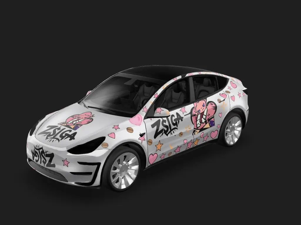 Y型至臻裳 Tesla Model Y wrap - 参照这个图片生成皮肤...