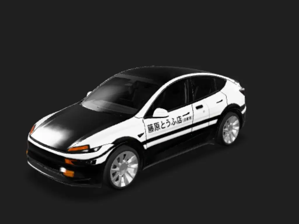 设计一款和《头文字D》中AE 86相同外观的车衣风 Tesla Model Y 焕新版 wrap - 设计一款和《头文字D》中AE 86相同外观的车衣皮肤。...