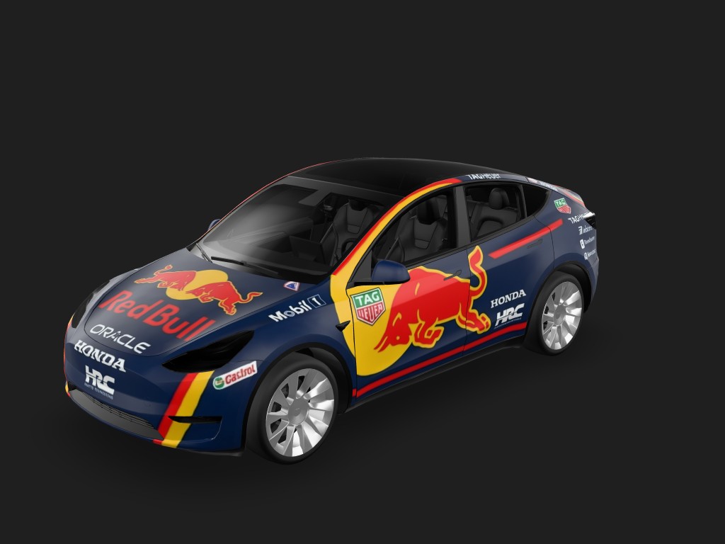Red Bull F1 Y Tesla Model Y (Classic) wrap - F1红牛车队赛车涂装...