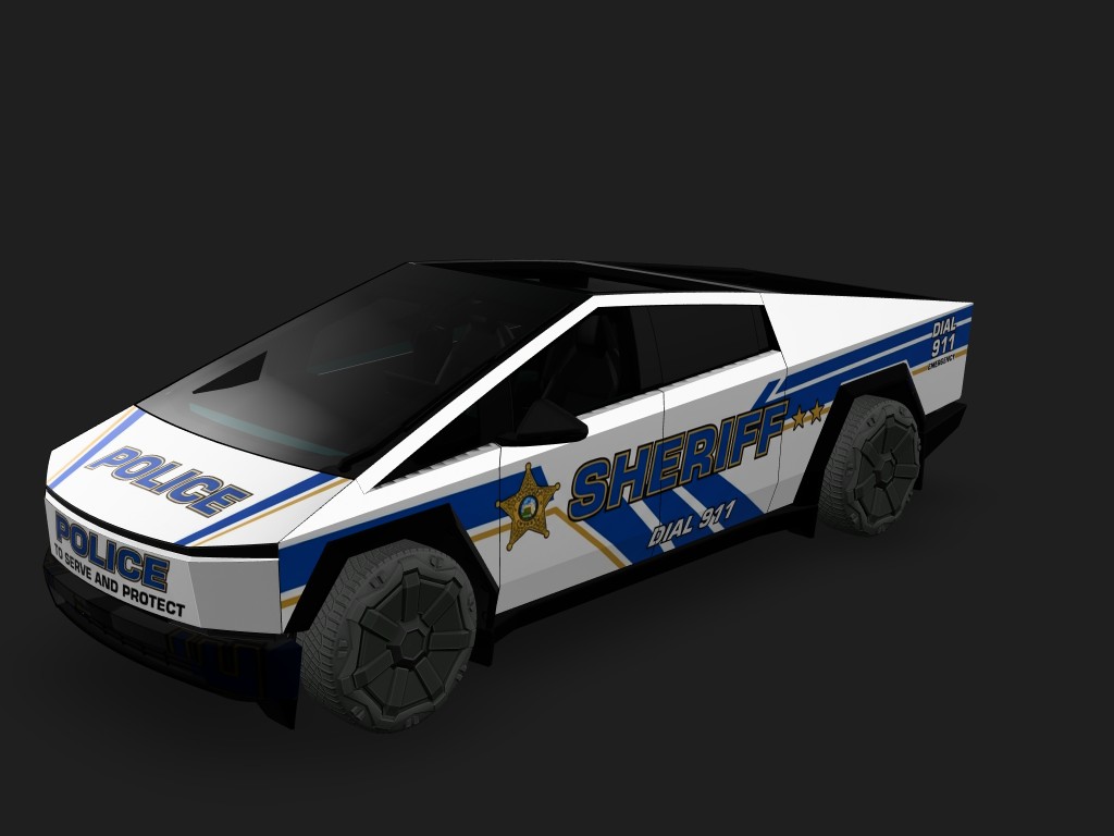 美国警车 Tesla Cybertruck wrap - 美国警车...