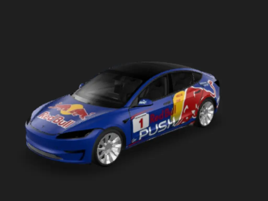 红牛竞速 Tesla Model 3 焕新版 wrap - 红牛涂装...
