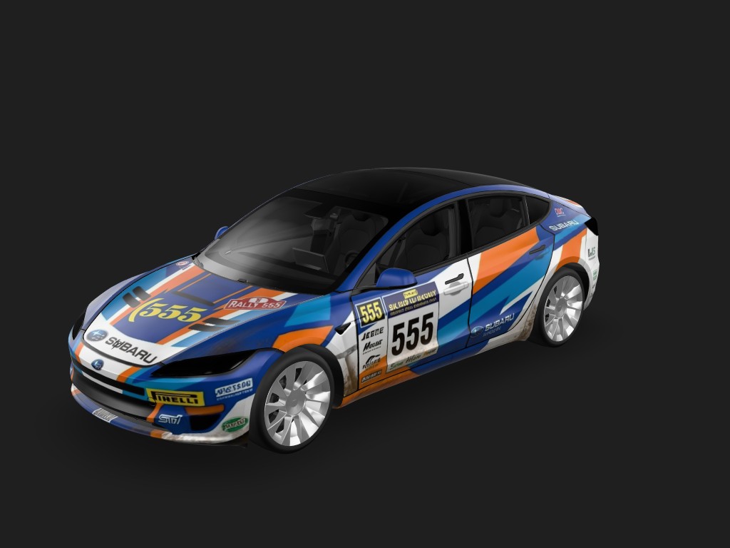 拉力赛赛车车身涂装风 Tesla Model 3 焕新版 wrap - 拉力赛赛车车身涂装...