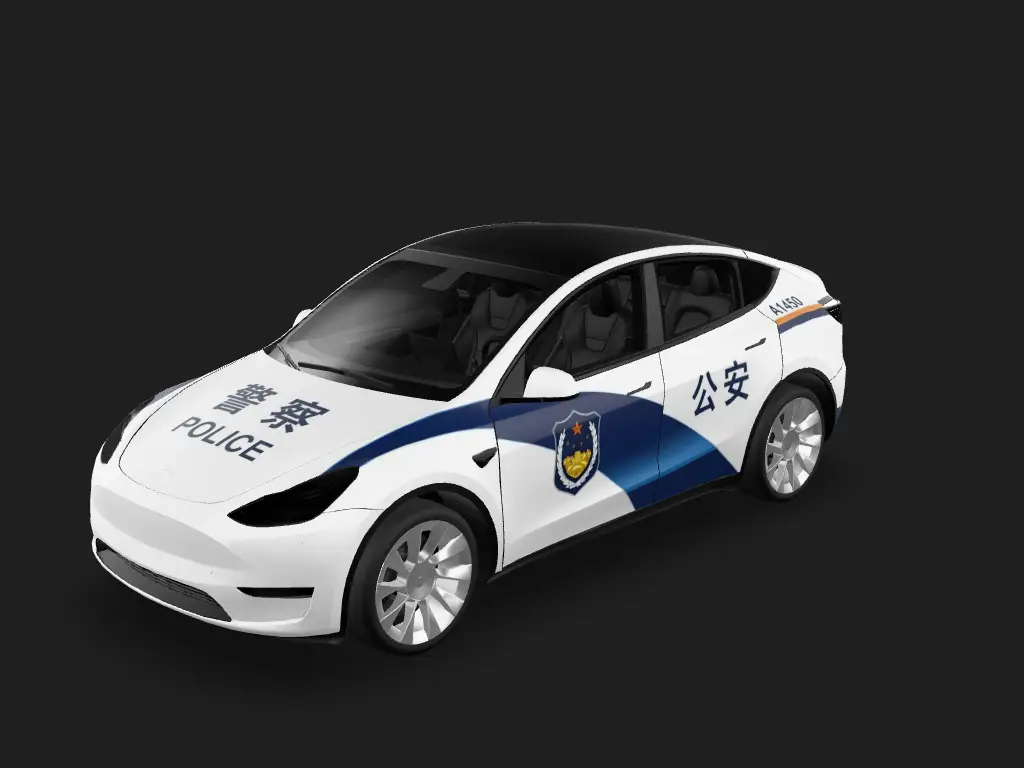 警车先锋 Tesla Model Y wrap - DIY Sticker...