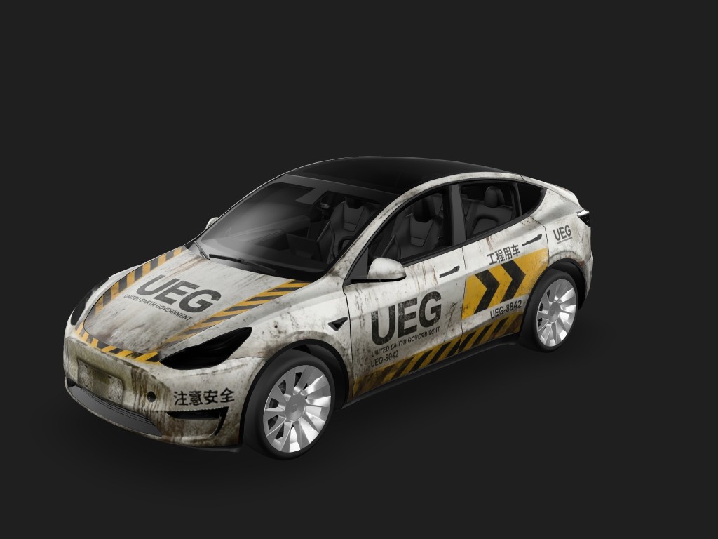 流浪地球中，工程车的外观涂装风 Tesla Model Y wrap - 流浪地球中，工程车的外观涂装...