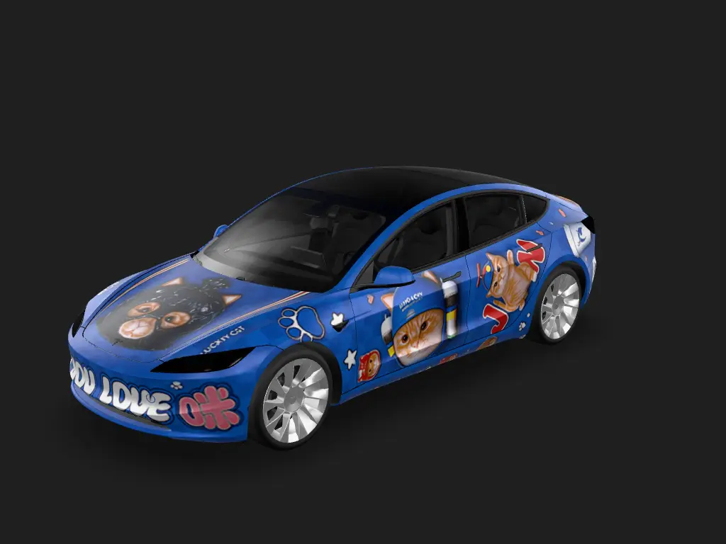 DIY Sticker Tesla Model 3 焕新版 wrap - DIY Sticker...