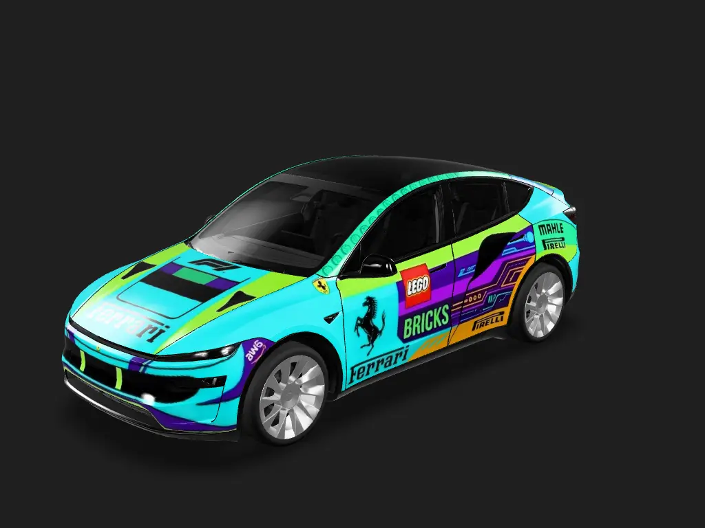 焕彩Y Tesla 自定义 wrap - 覆盖到车上...