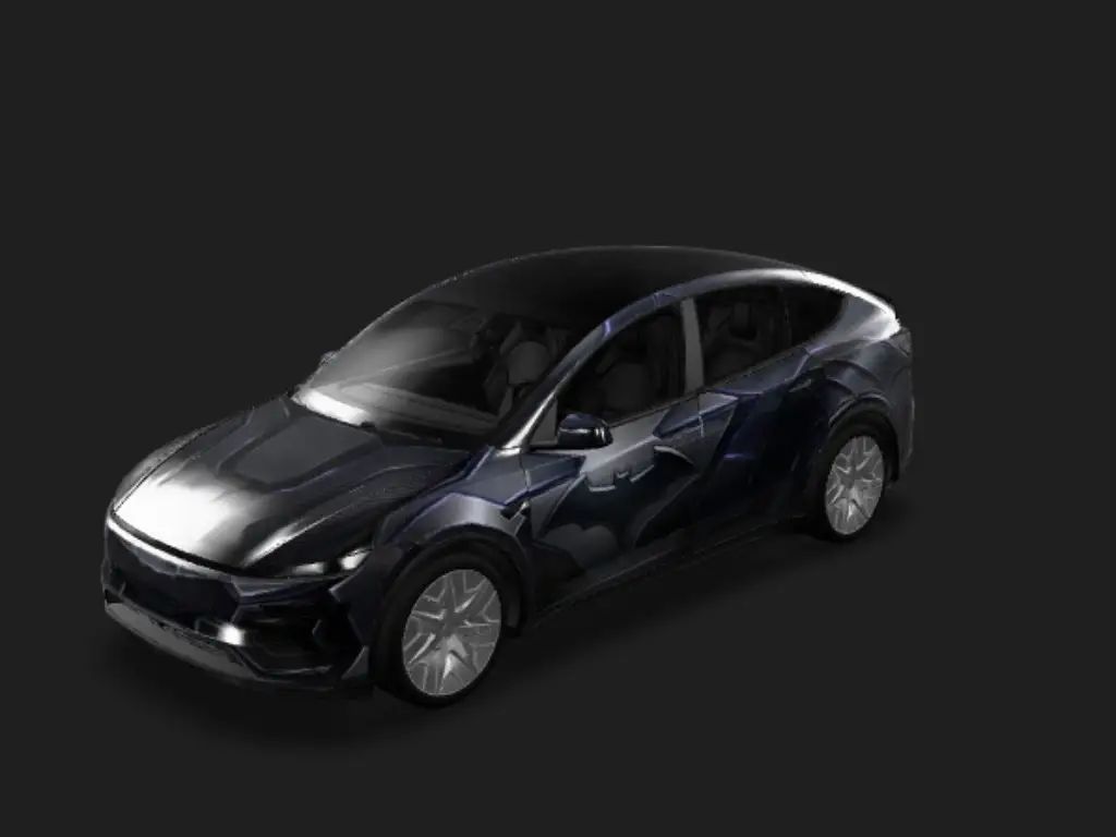 暗夜骑士 Tesla Model Y L wrap - 蝙蝠侠战车主题...