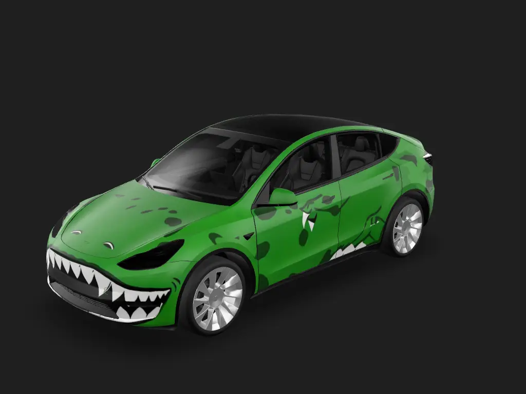 绿恐龙 Tesla Model Y wrap - DIY Sticker...
